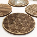 Set of 4 Geometric Wooden Coasters - Handmade Gift - Housewarming - Wood Kitchenware