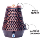 Pure Copper Water Dispenser Conical Antique Diamond Designed Capacity 8000 ML. | data fragment span